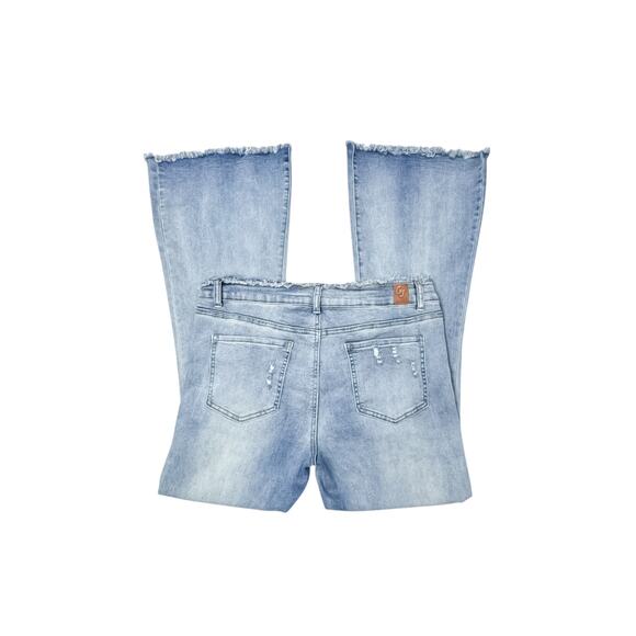 GoGo Jeans Eco Friendly Distressed Flare Jeans - 15/32 - Picture 3 of 10